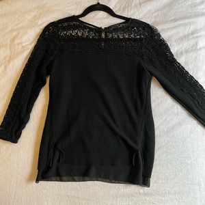 Boho-classic Lucky Brand knit black top.